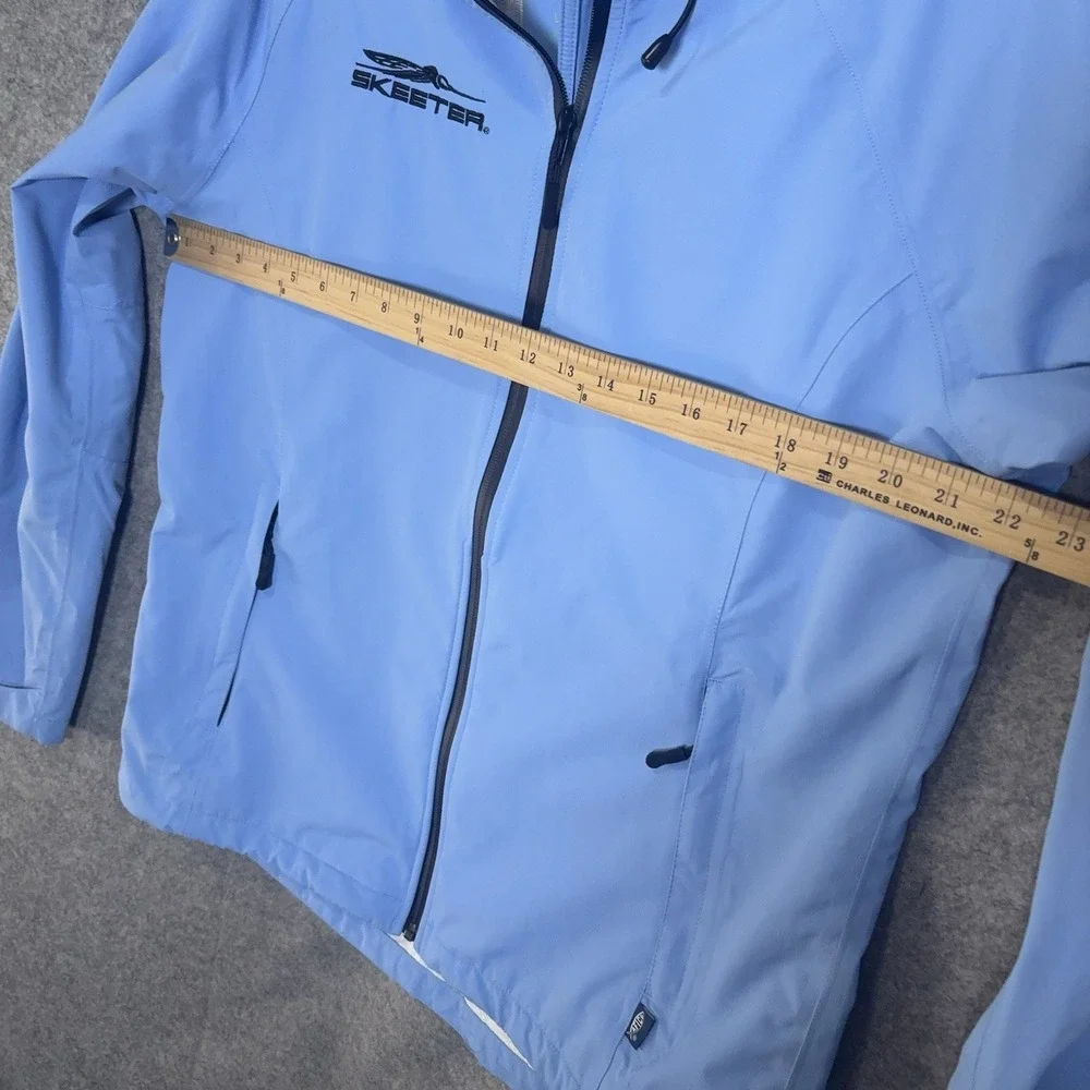 AFTCO Venus Waterproof Hooded Jacket Womens‎ Sz L Blue Ripstop Nylon - SEE LOGO